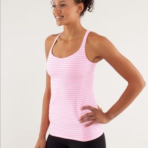 Lululemon Free To Be Tank Bra Neon Pink White 6